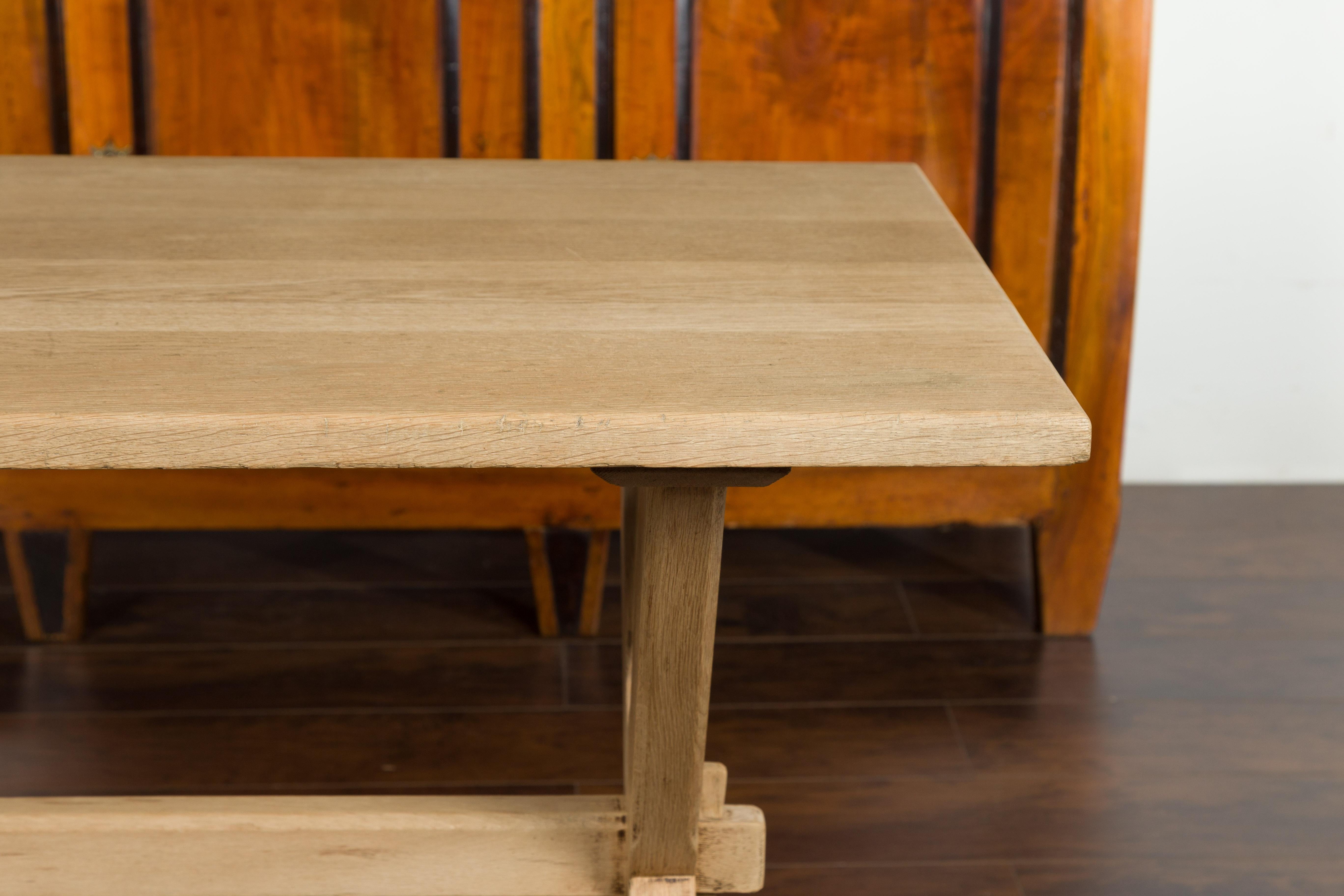 20th Century English Turn of the Century Oak Sawbuck Table with X-Form Base, circa 1900 For Sale