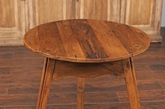 English Turn of the Century Pine Cricket Table with Scalloped Apron, circa 1900