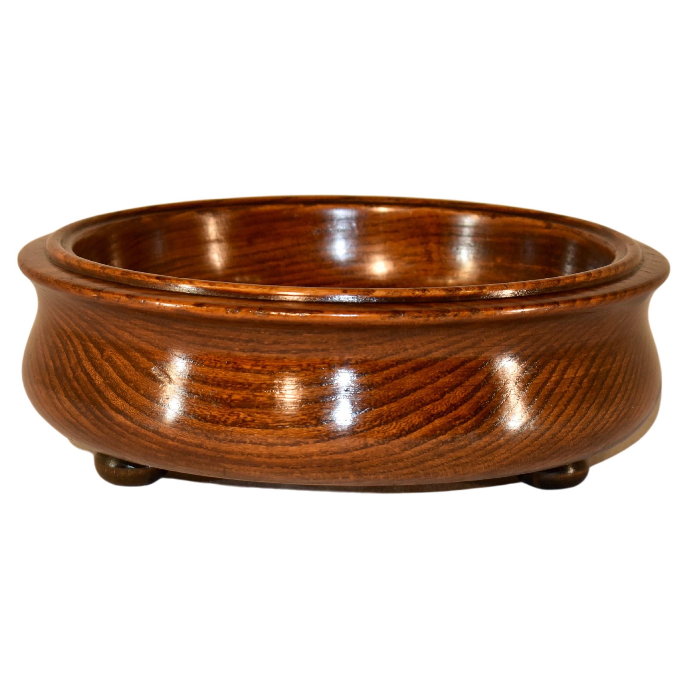 English Turned Oak Bowl, circa 1900