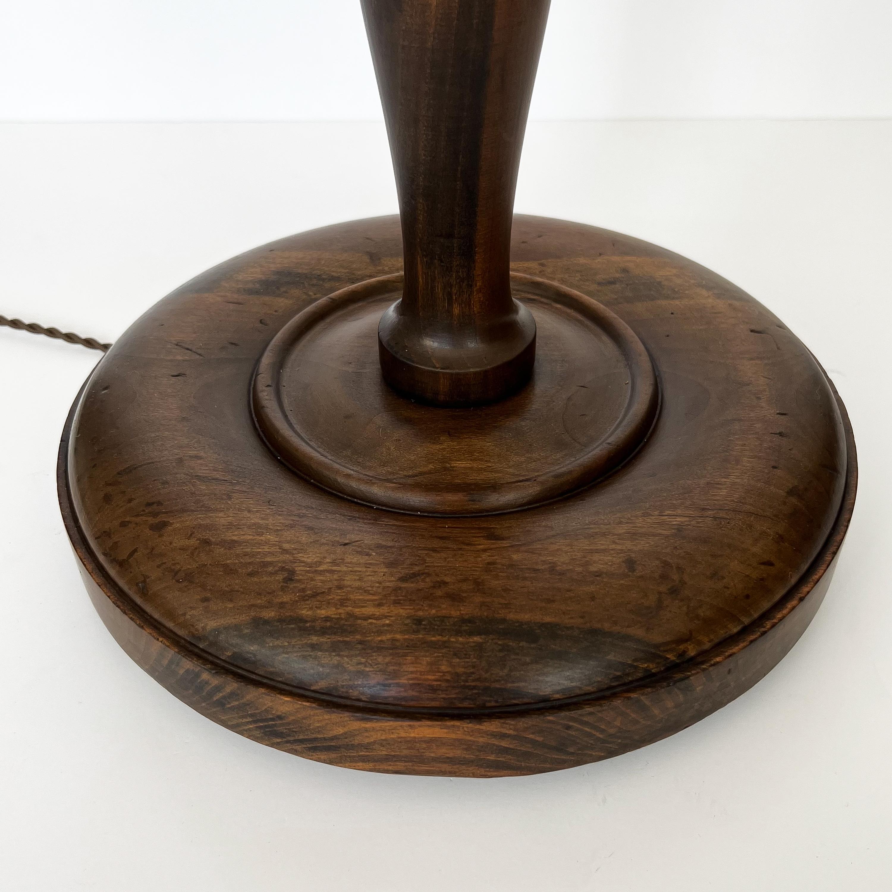 English Turned Solid Wood Floor Lamp 2