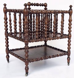 English Turned Spindle Canterbury or Magazine Rack