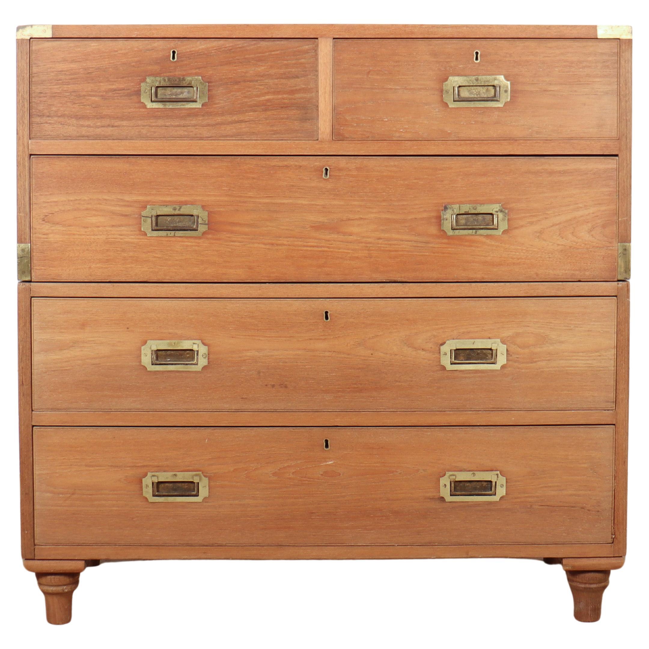 Victorian 2 part mahogany military chest For Sale at 1stDibs