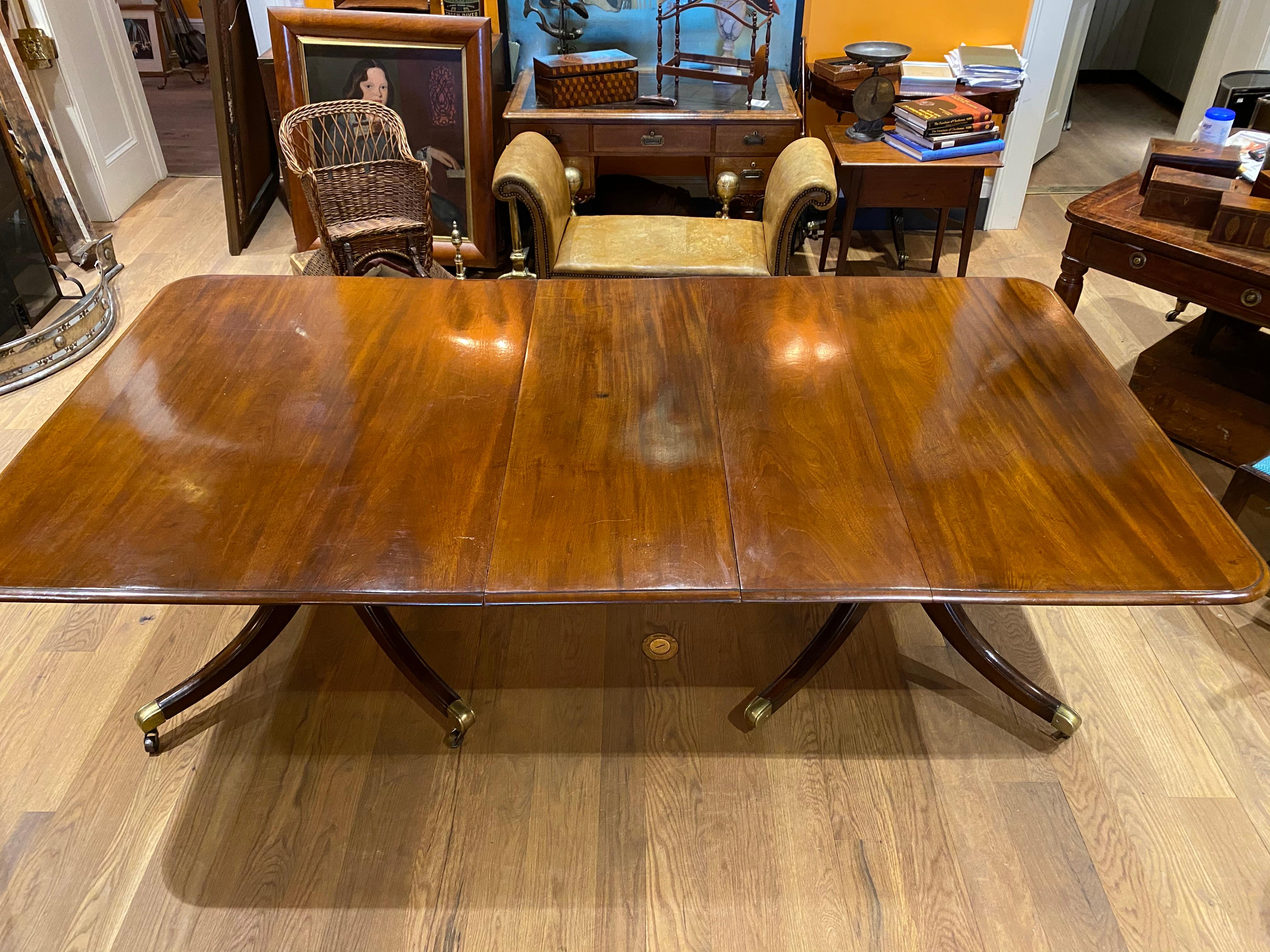 English Two Pedestal Late 19th Century Mahogany Dining Table 2