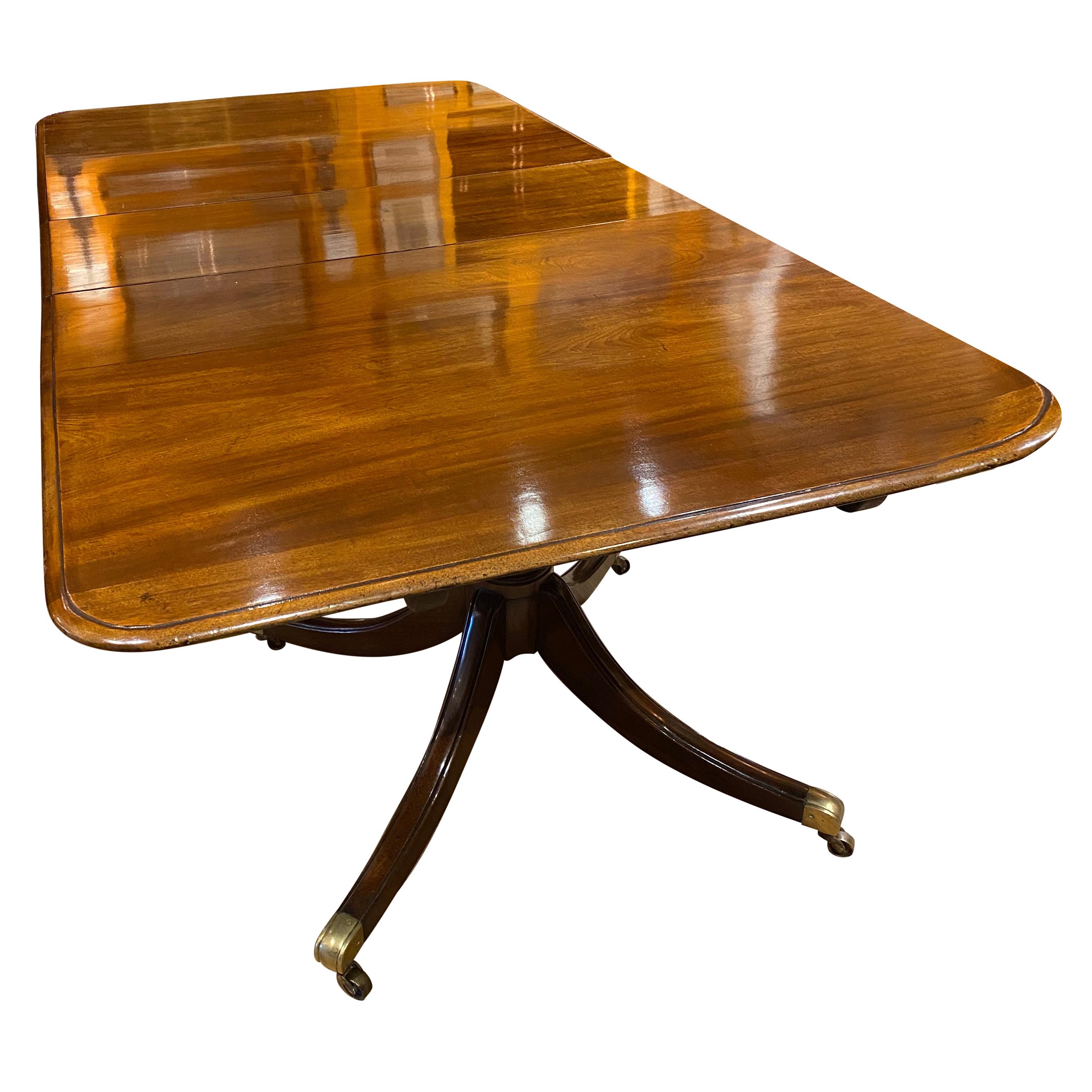 English Two Pedestal Late 19th Century Mahogany Dining Table