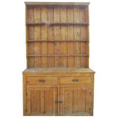 English Two-Piece Dresser with Two Lower Doors Two Drawers and Three Shelves