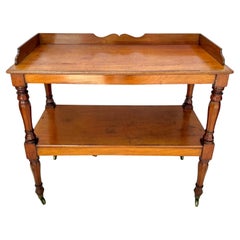 English Two-Tiered Walnut Serving Trolley