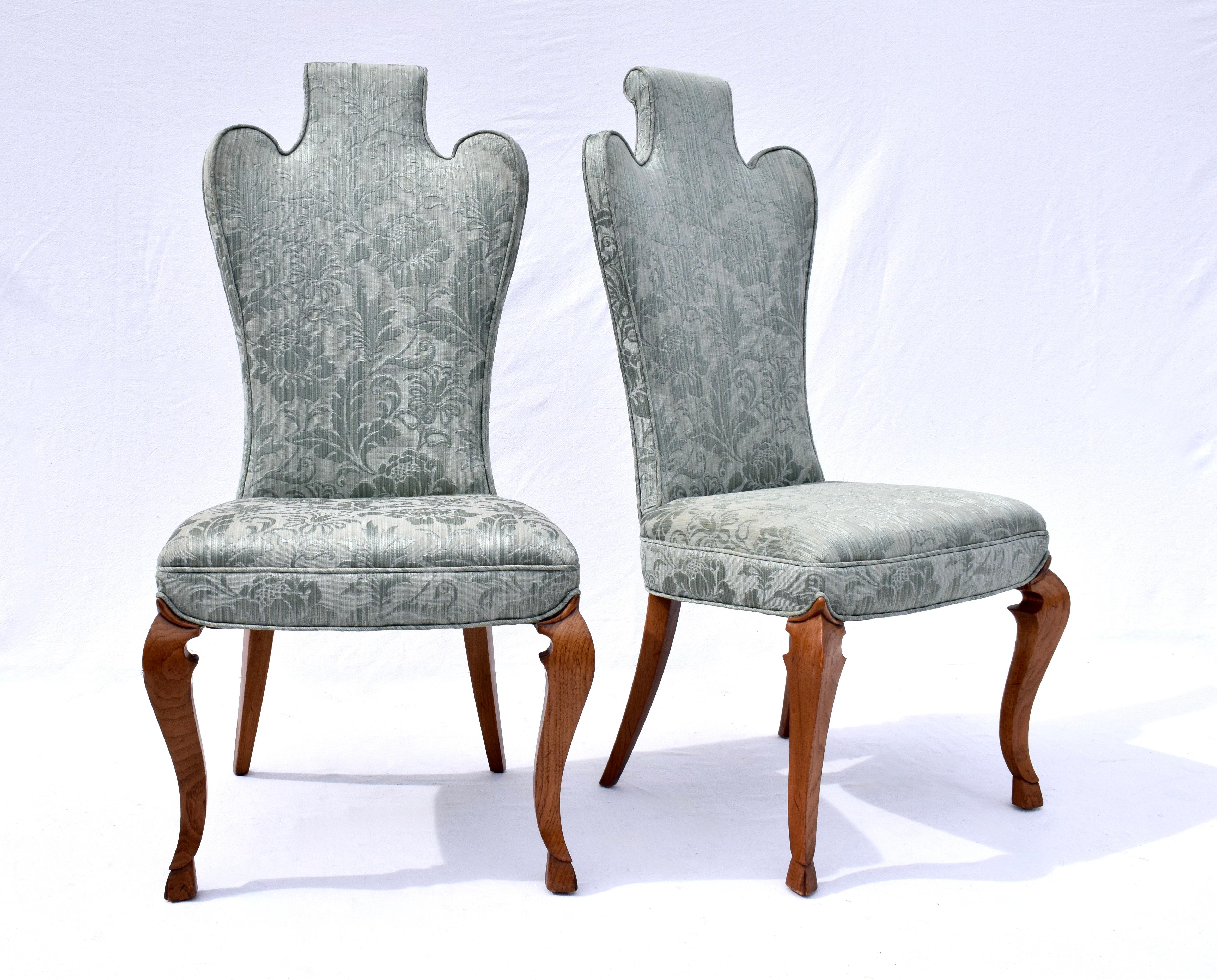 Sedie da pranzo inglesi imbottite Pied-De-Biche Styling in vendita 2