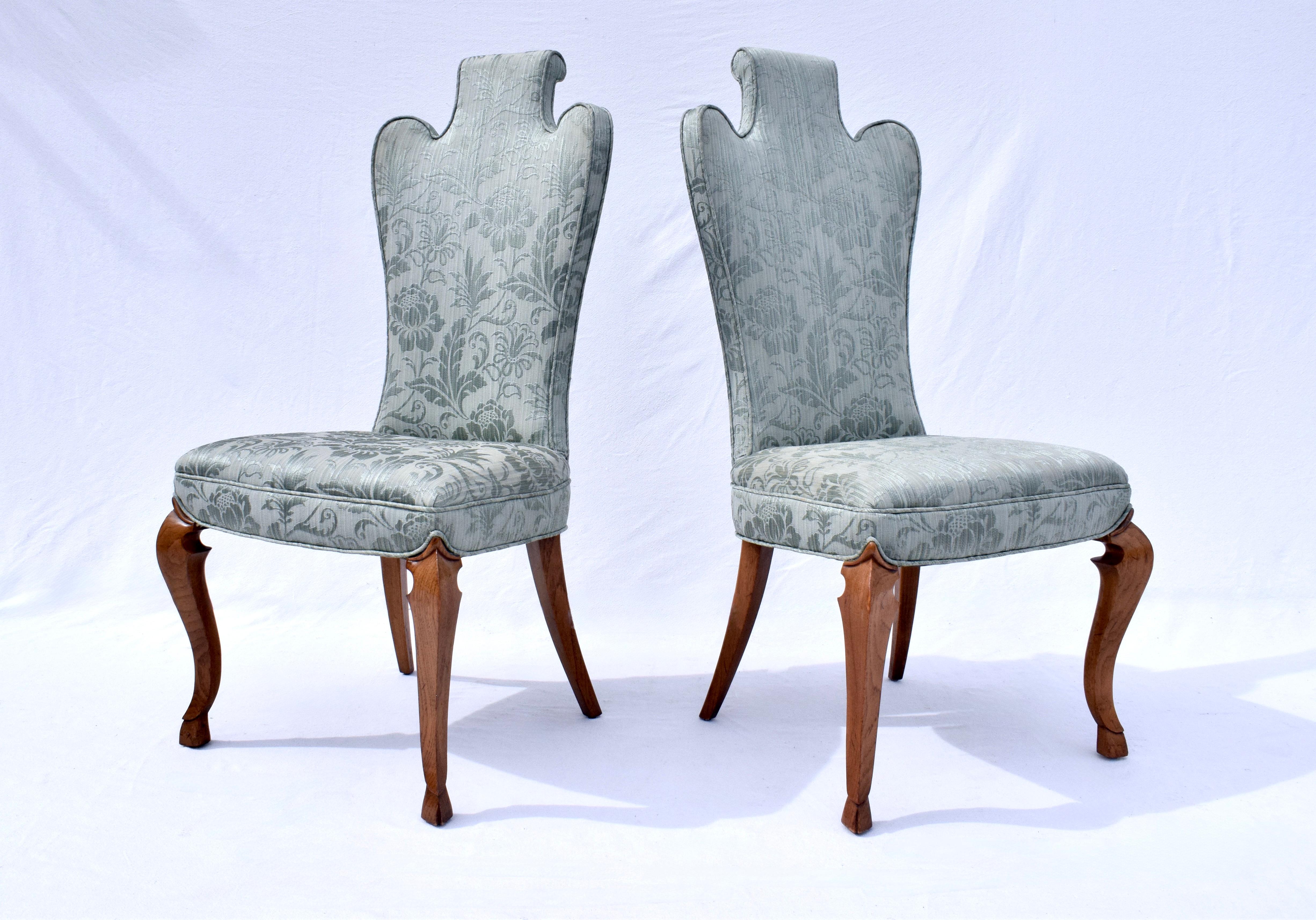 Sedie da pranzo inglesi imbottite Pied-De-Biche Styling in vendita 4