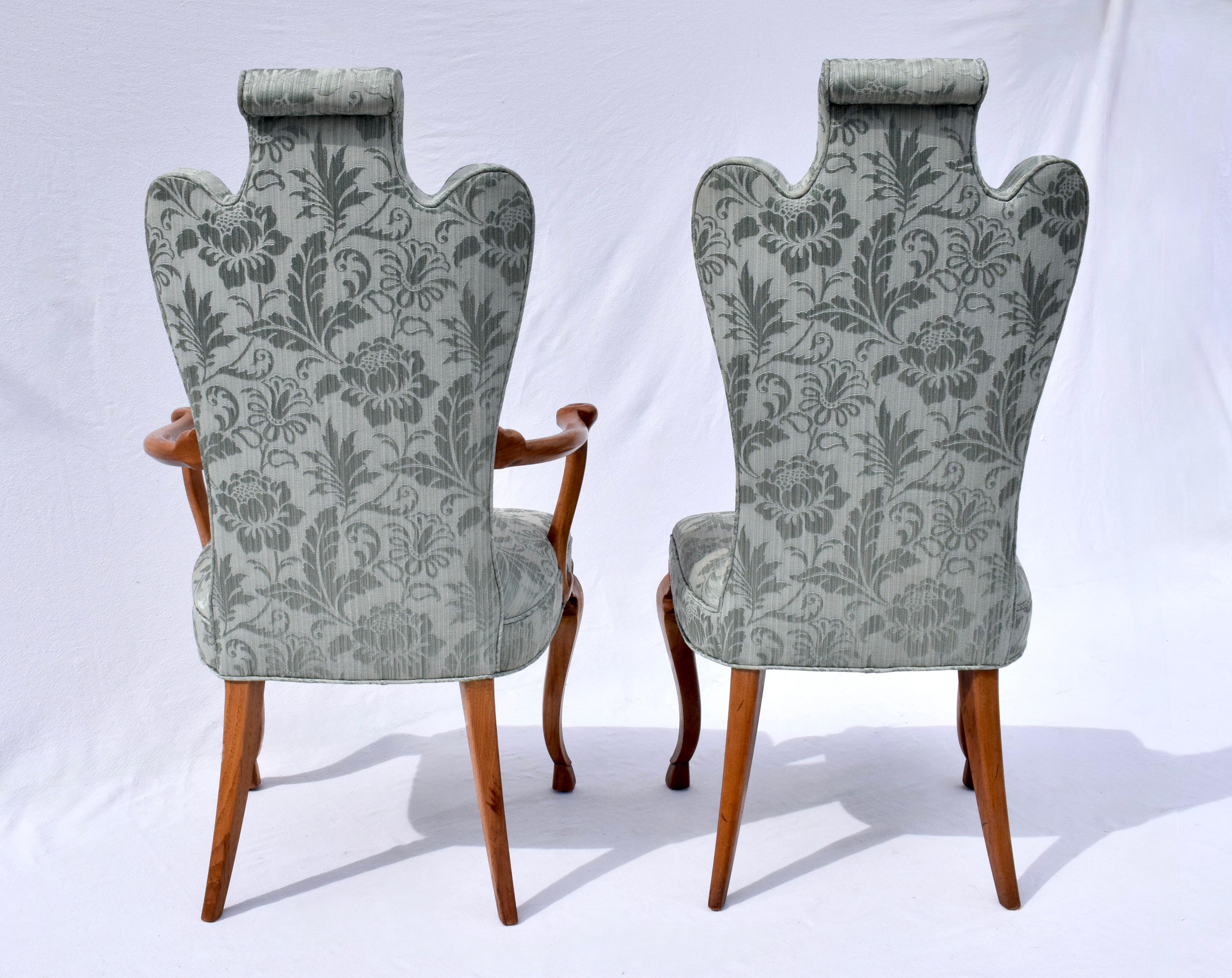Sedie da pranzo inglesi imbottite Pied-De-Biche Styling in vendita 5