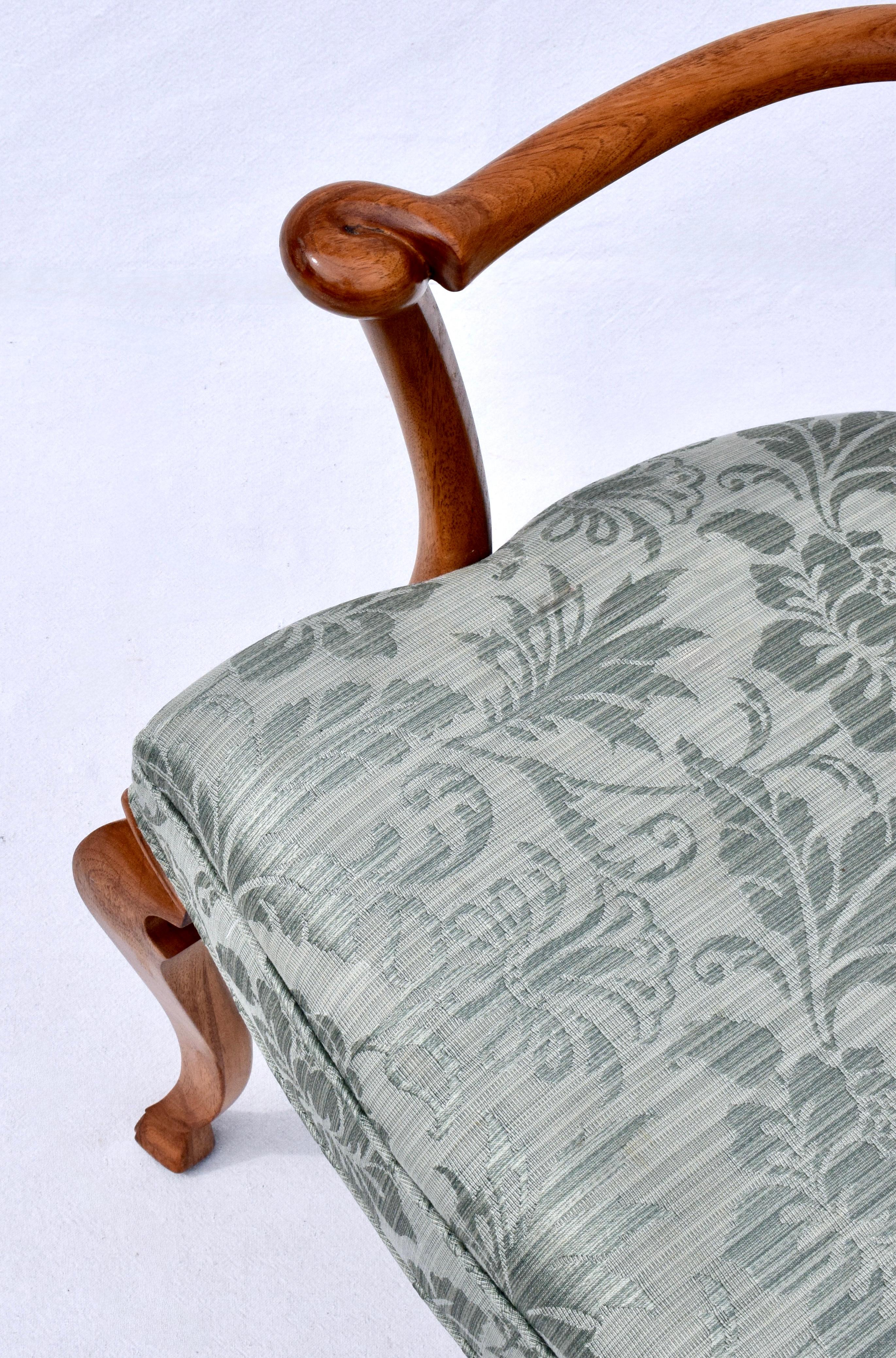 Sedie da pranzo inglesi imbottite Pied-De-Biche Styling in vendita 1