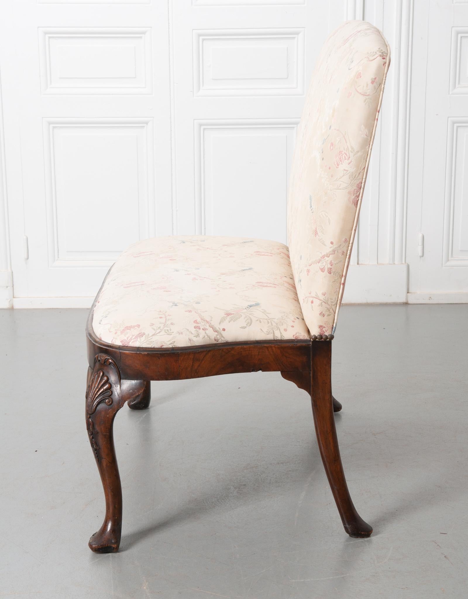 English Upholstered Mahogany Chippendale Bench 4