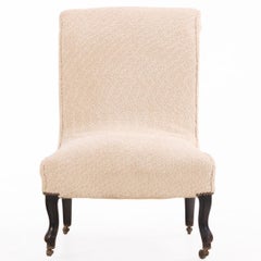 English Upholstered Slipper Chair, C. 1900