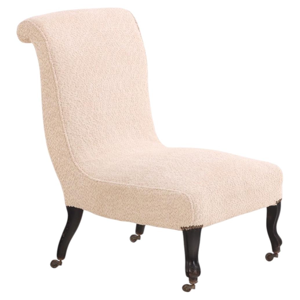 English Upholstered Slipper Chair, C. 1900