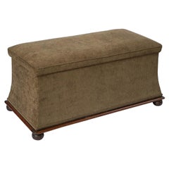 English Upholstered Trunk or Pouffe Ottoman