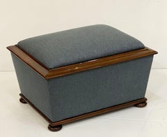 English Upholstered Trunk or Pouffe Ottoman Seat