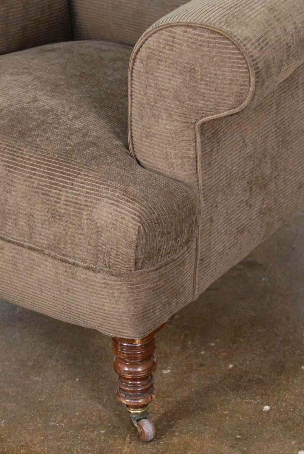 English Upholstered Wingback or Library Lounge Armchair For Sale 8