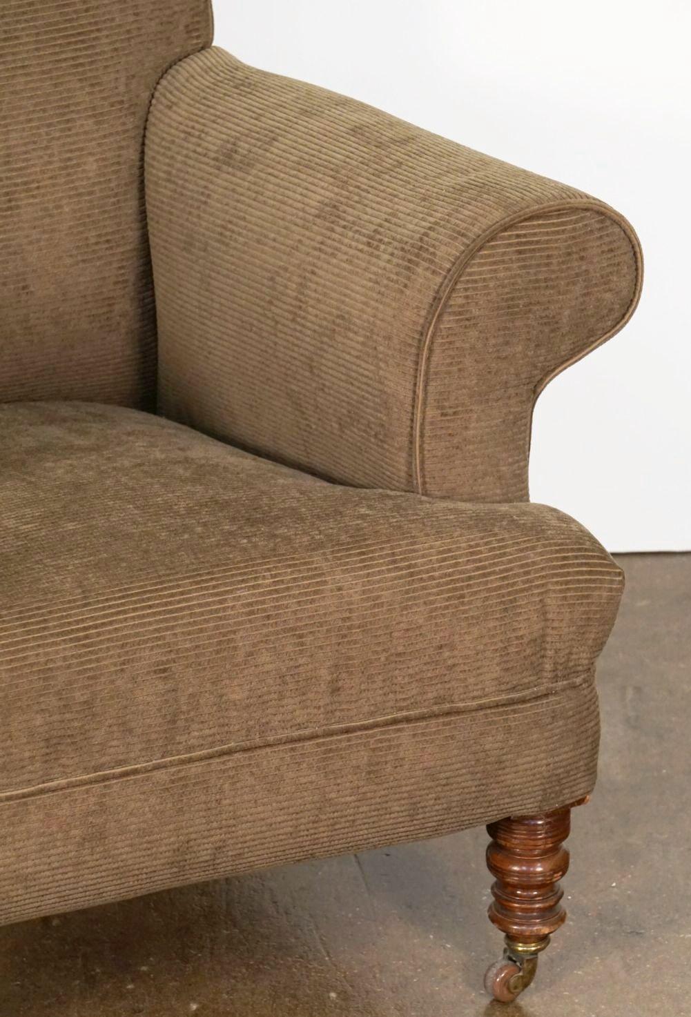 English Upholstered Wingback or Library Lounge Armchair For Sale 9