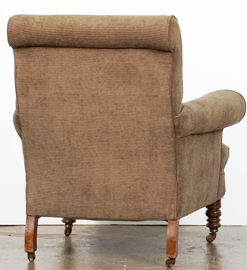 English Upholstered Wingback or Library Lounge Armchair For Sale 11