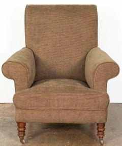 English Upholstered Wingback or Library Lounge Armchair