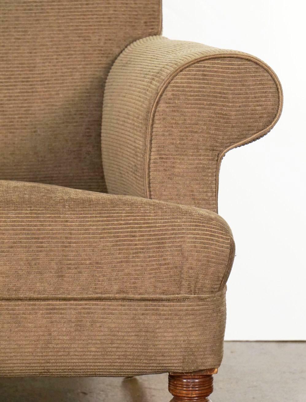 English Upholstered Wingback or Library Lounge Armchair For Sale 1