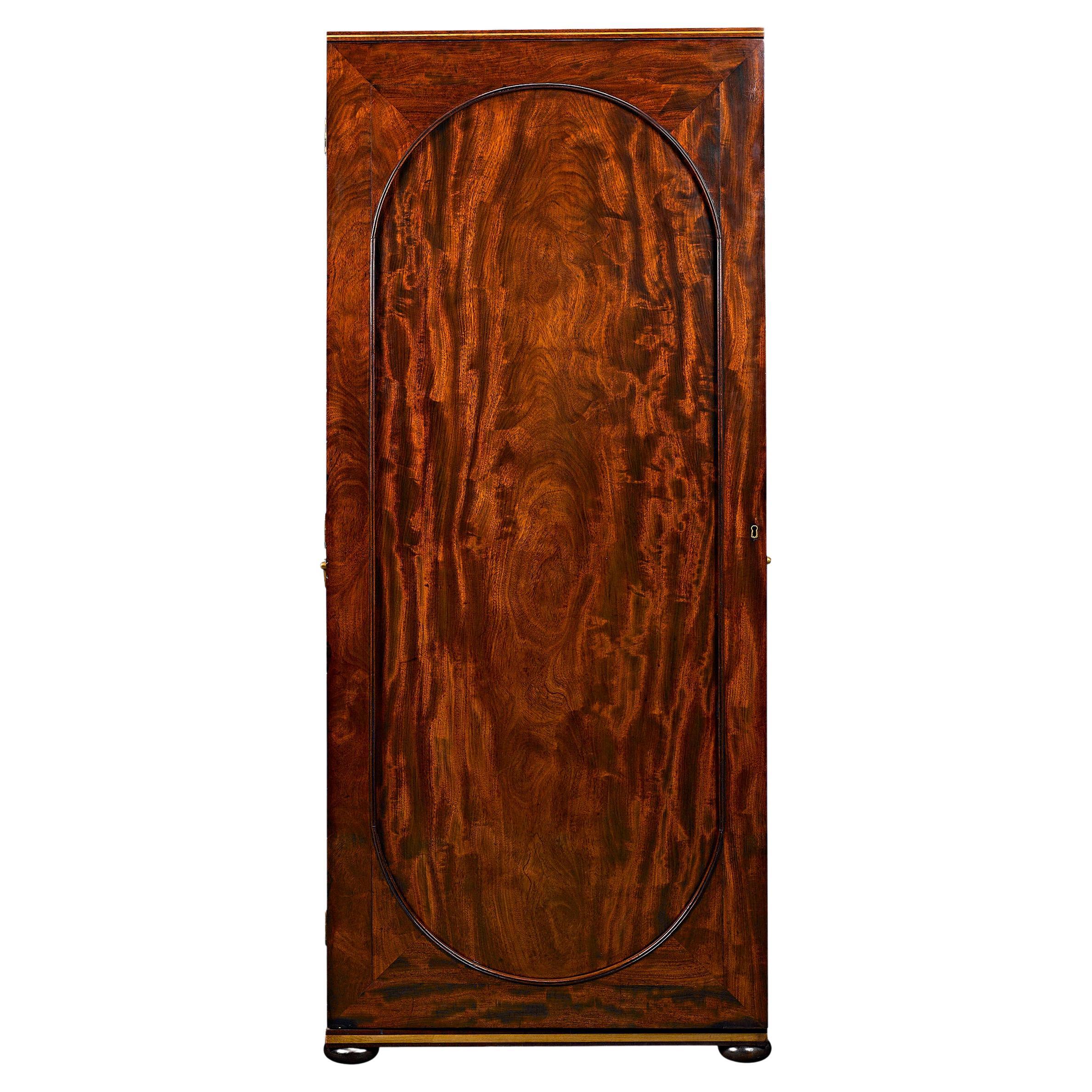 English Upright Cane Cabinet For Sale