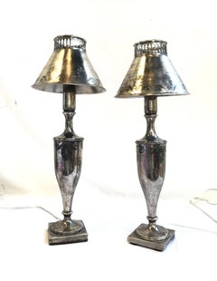 English Urn Form Buffet Lamps of a Petite Size, a Pair