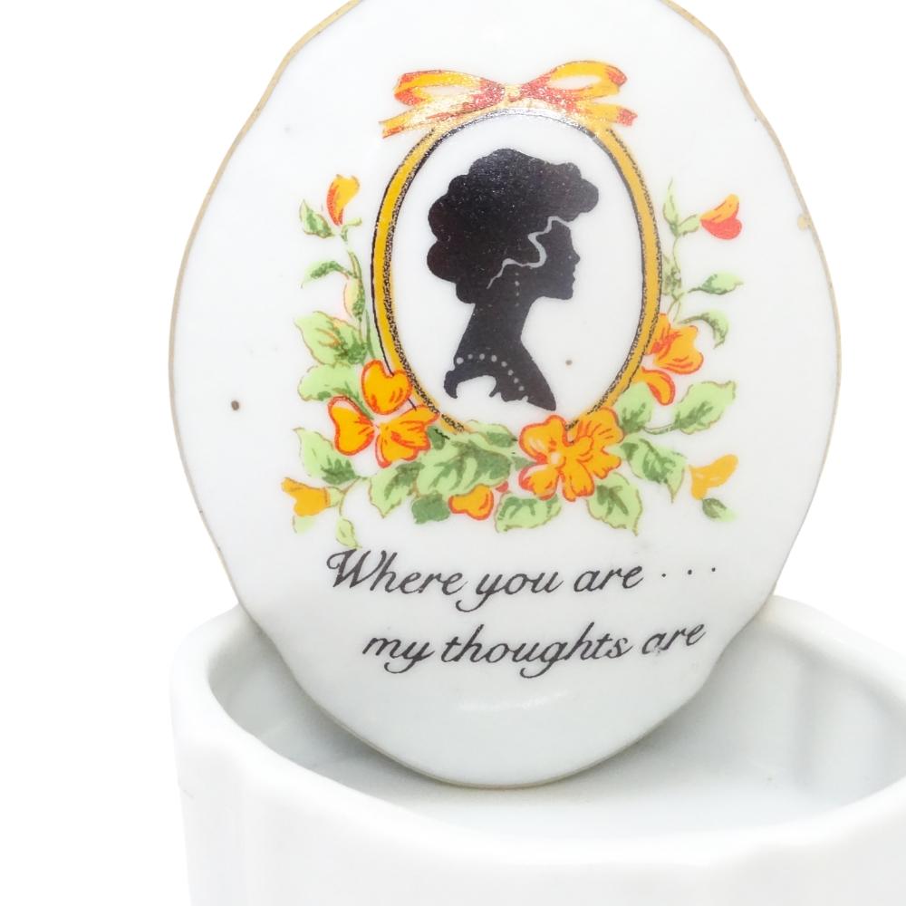 Joyero camafeo vctoriano inglés, porcelana y adornos de oro Gris en venta