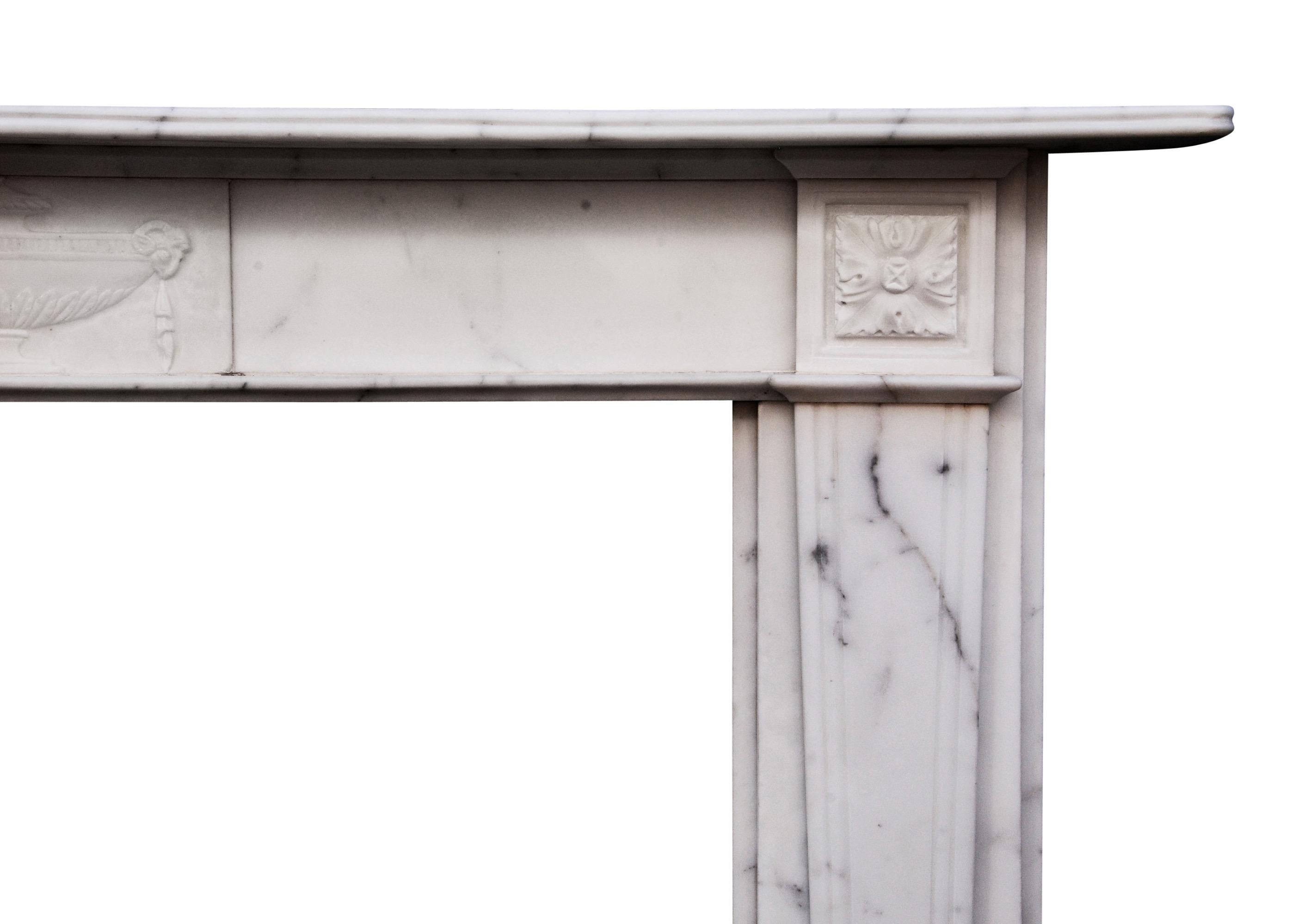 English Veined Statuary Antique Marble Fireplace In Good Condition In London, GB