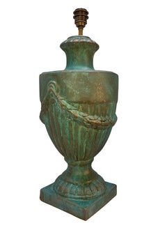 English Verdigris Copper Plated Classical Urn Lamp