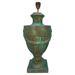 English Verdigris Copper Plated Classical Urn Lamp