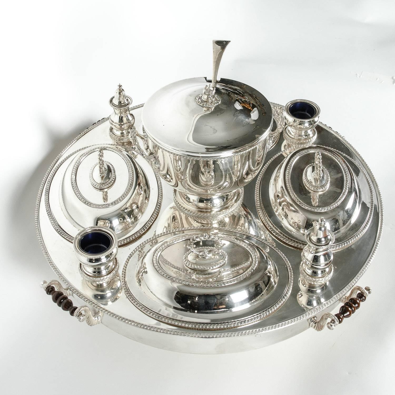 English Very Large Silver Plate Revolving Center Table Super Dish For Sale 6