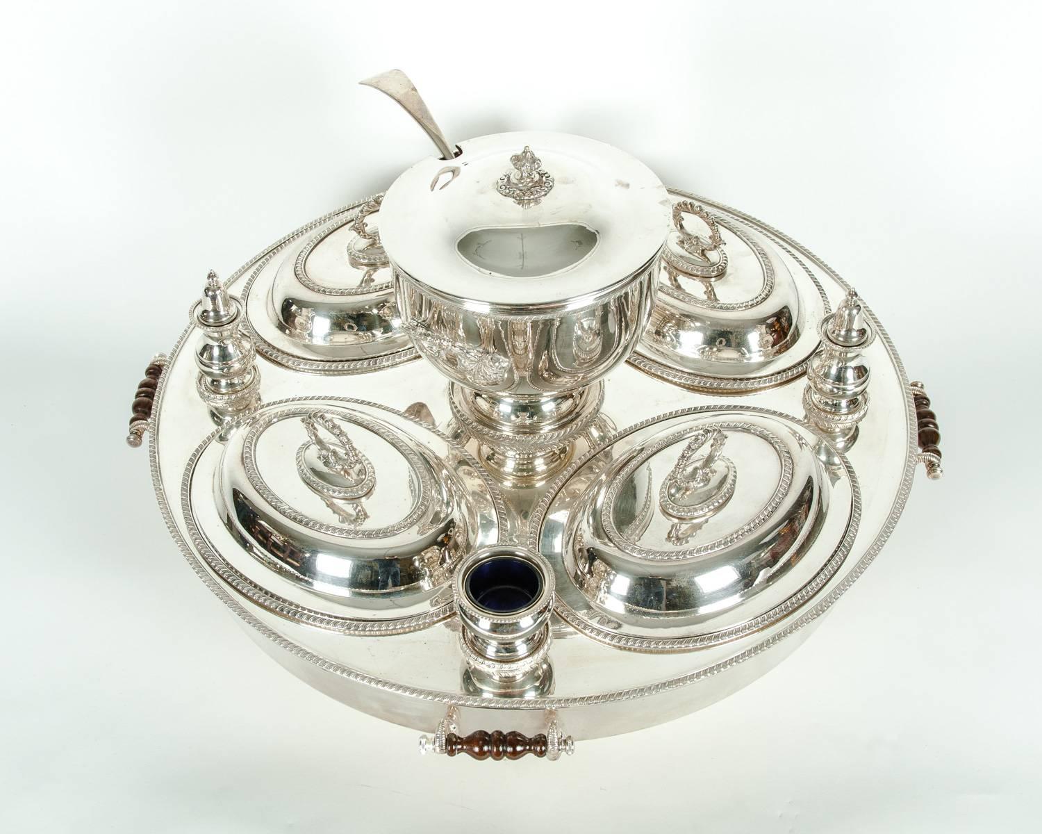 English Very Large Silver Plate Revolving Center Table Super Dish For Sale 4