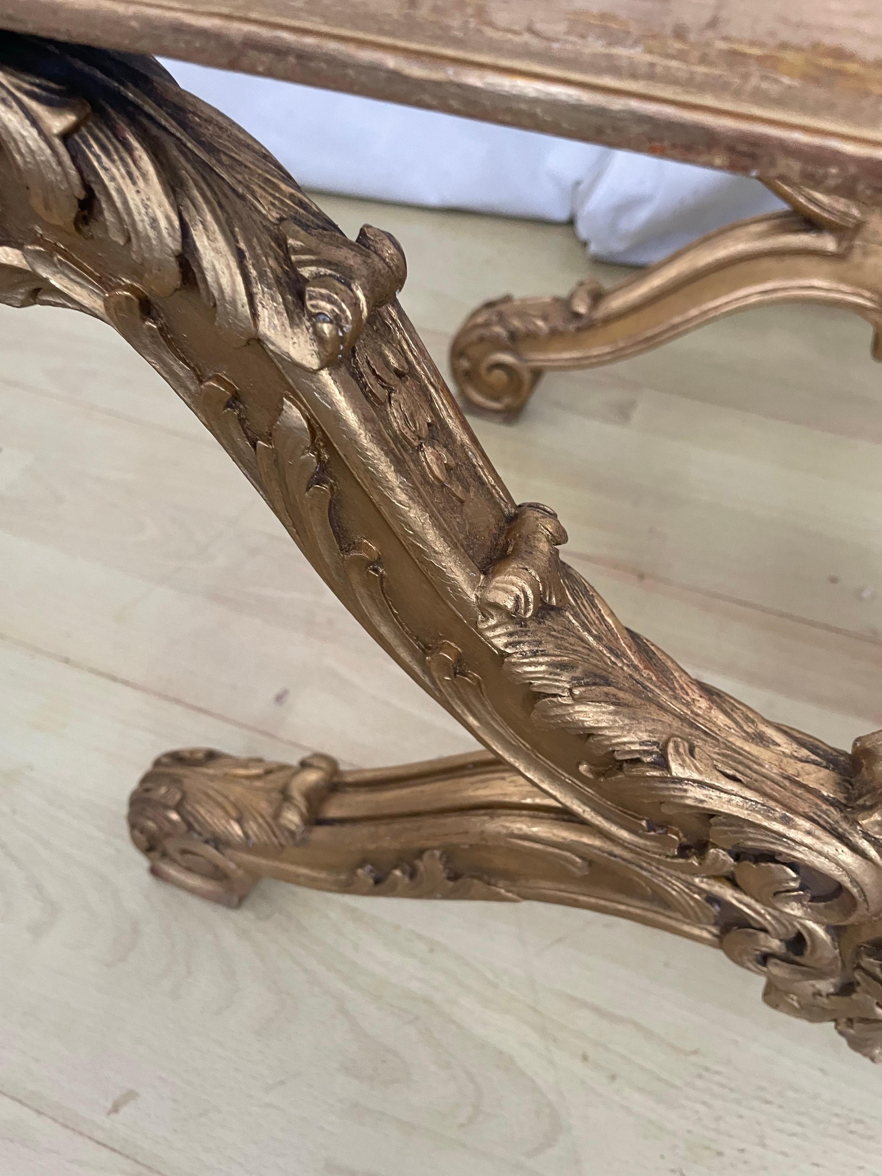 Sgabello inglese Victoria in legno dorato del 1870 ca. in vendita 5