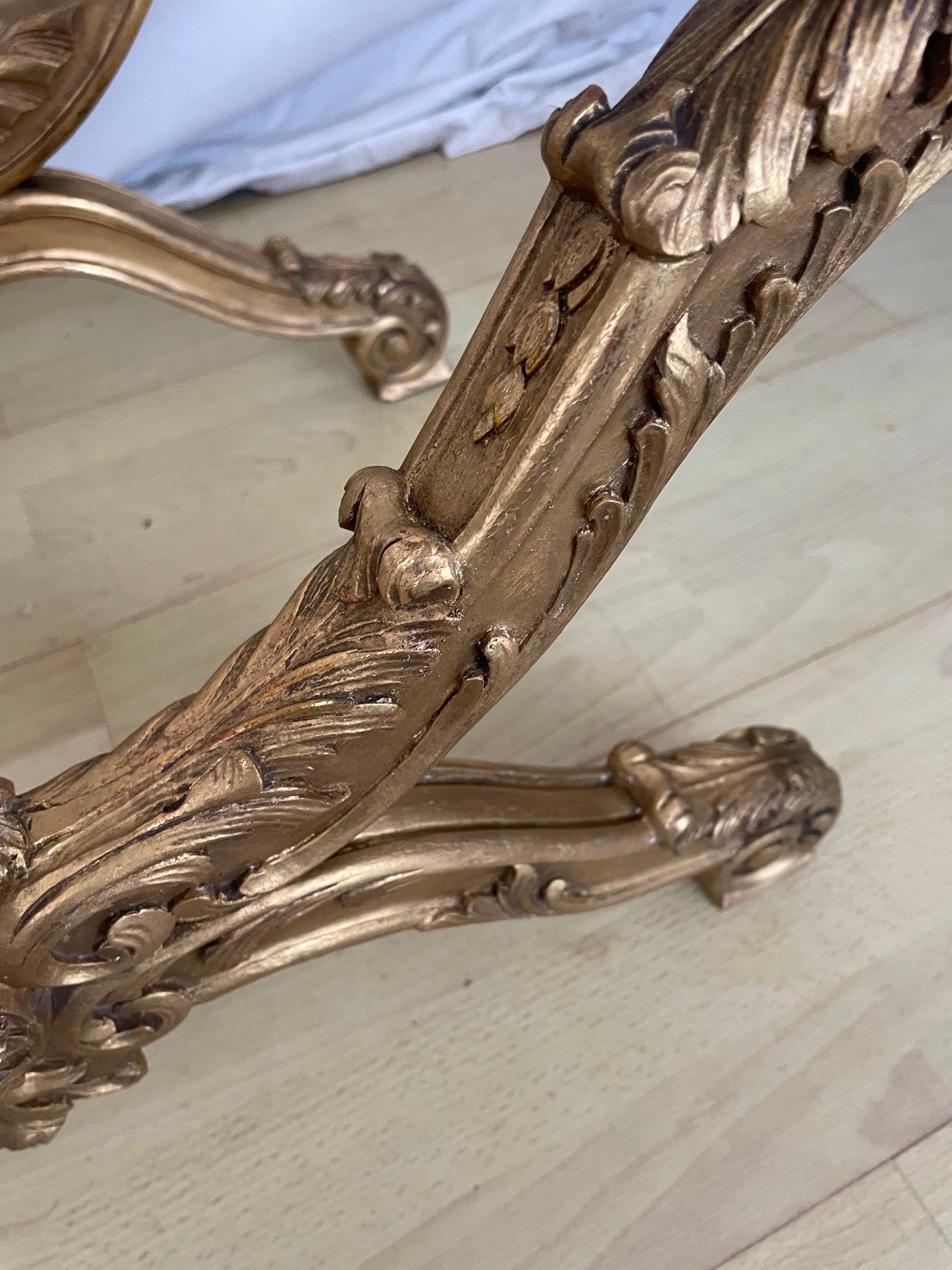 Sgabello inglese Victoria in legno dorato del 1870 ca. in vendita 7