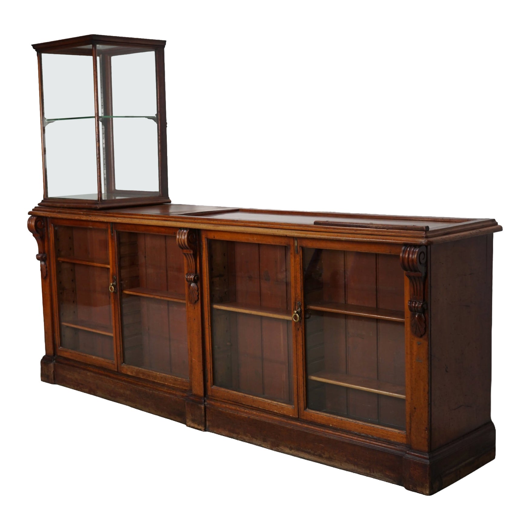 English Victorian 19th Century Apothecary Shop Counter / Vitrine