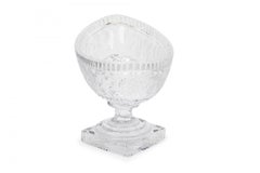 English Victorian 19th Century Cut Crystal Centerpiece Compote with Fruit Motif