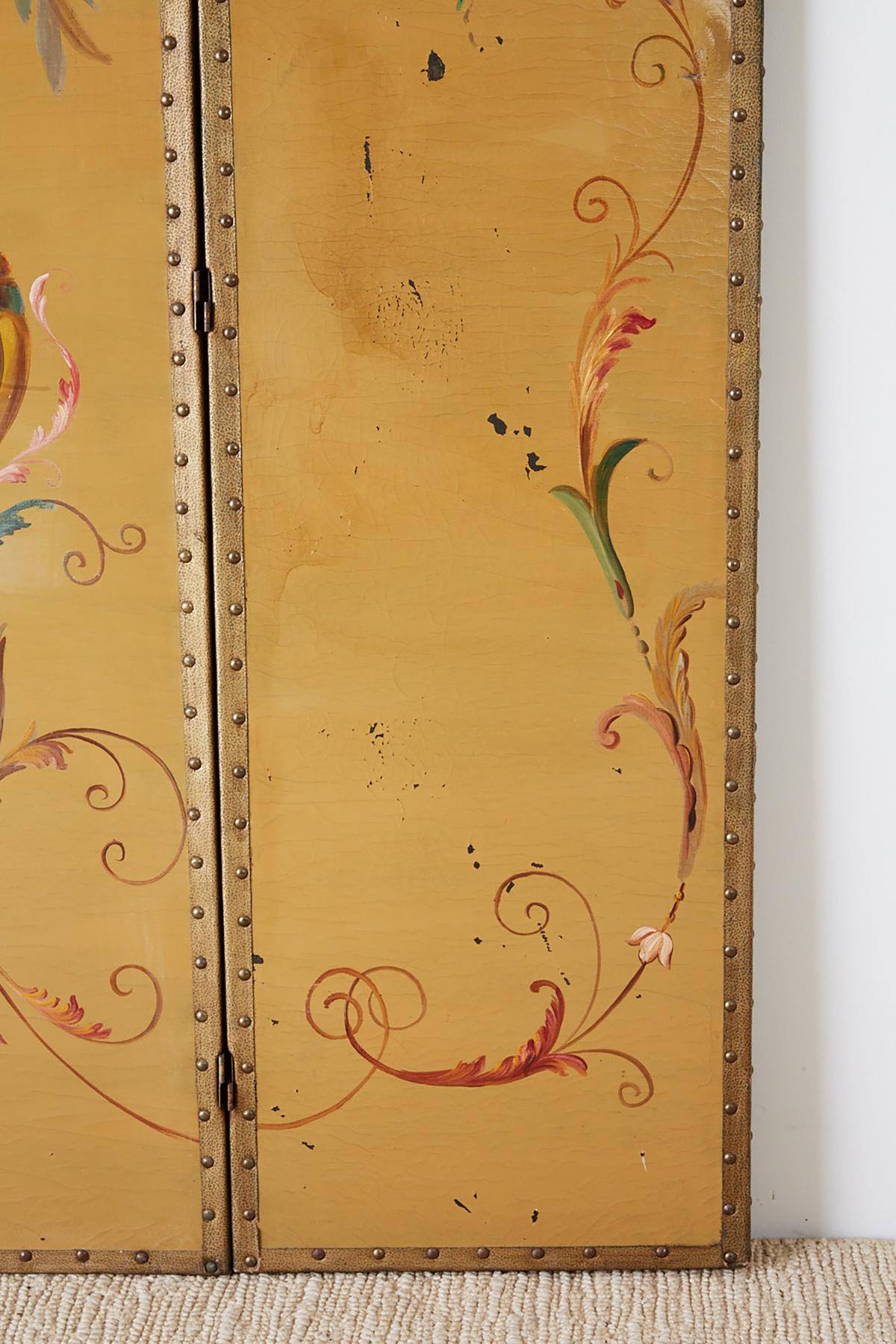 English Victorian Adam Style Painted Floor Screen 4