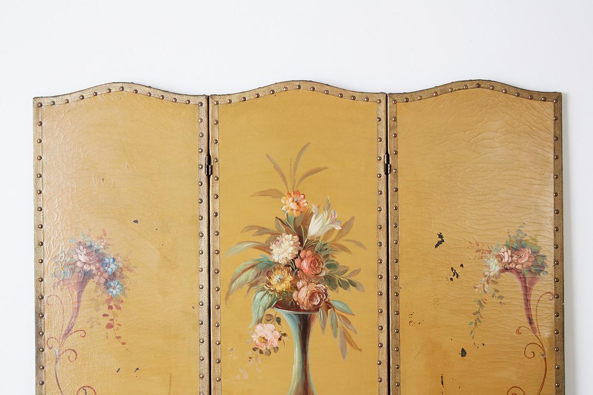 English Victorian Adam Style Painted Floor Screen 8