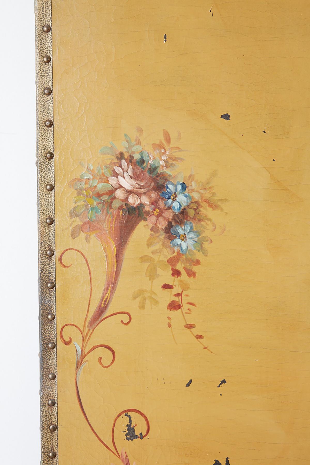 English Victorian Adam Style Painted Floor Screen In Distressed Condition In Rio Vista, CA