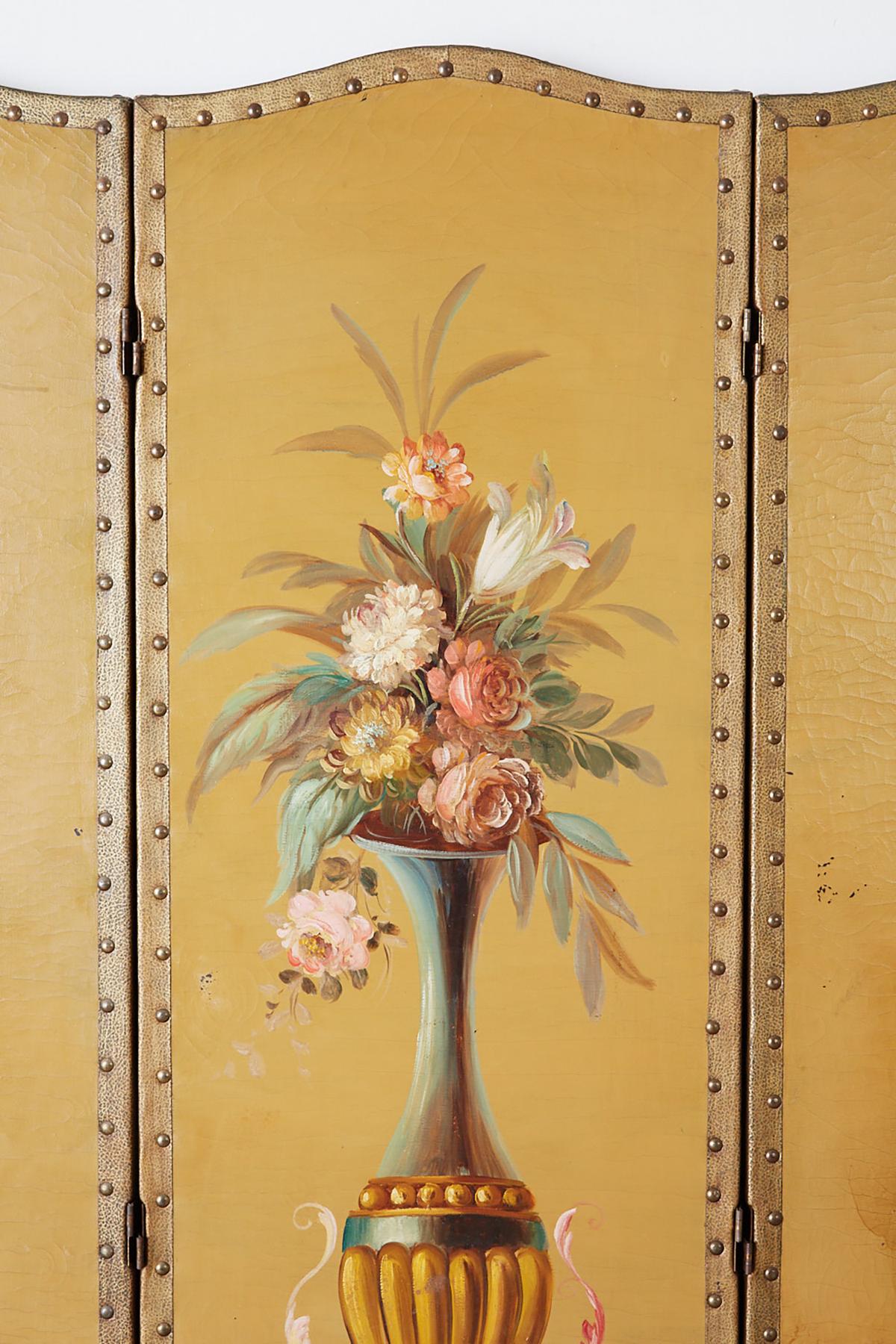 English Victorian Adam Style Painted Floor Screen 2