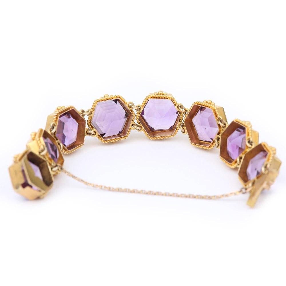 amethyst bracelet gold