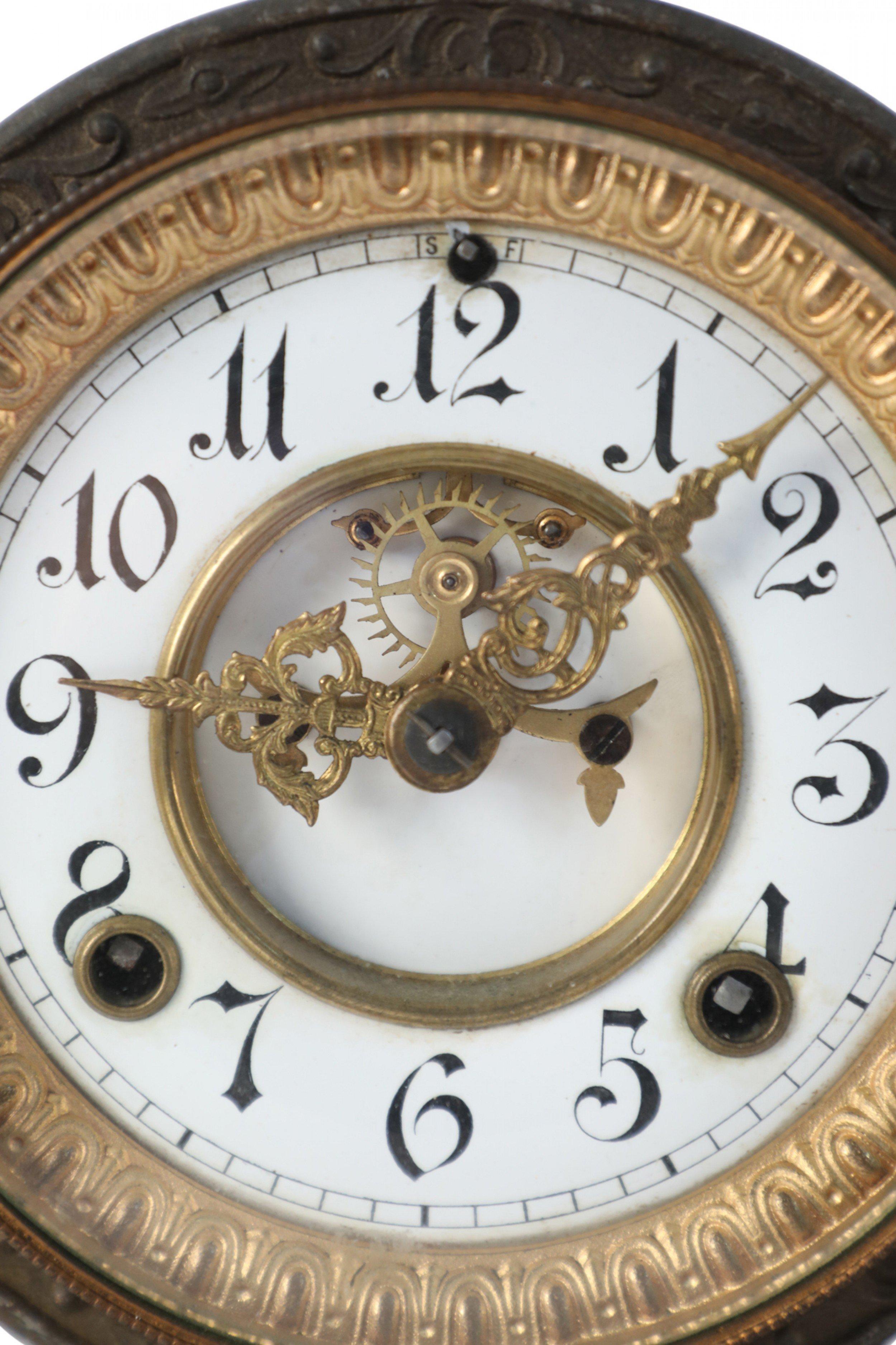 Englische viktorianische Ansonia Clock Company Bronze Shakespeare-Kaminuhr, viktorianisch (Britisch) im Angebot