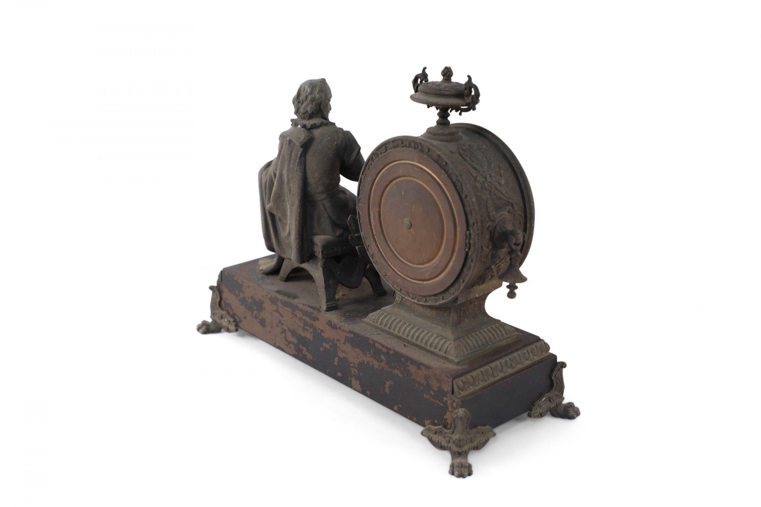 Englische viktorianische Ansonia Clock Company Bronze Shakespeare-Kaminuhr, viktorianisch (19. Jahrhundert) im Angebot