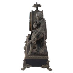 Pendule de cheminée anglaise victorienne Ans Ansonia Clock Company en bronze Shakespeare