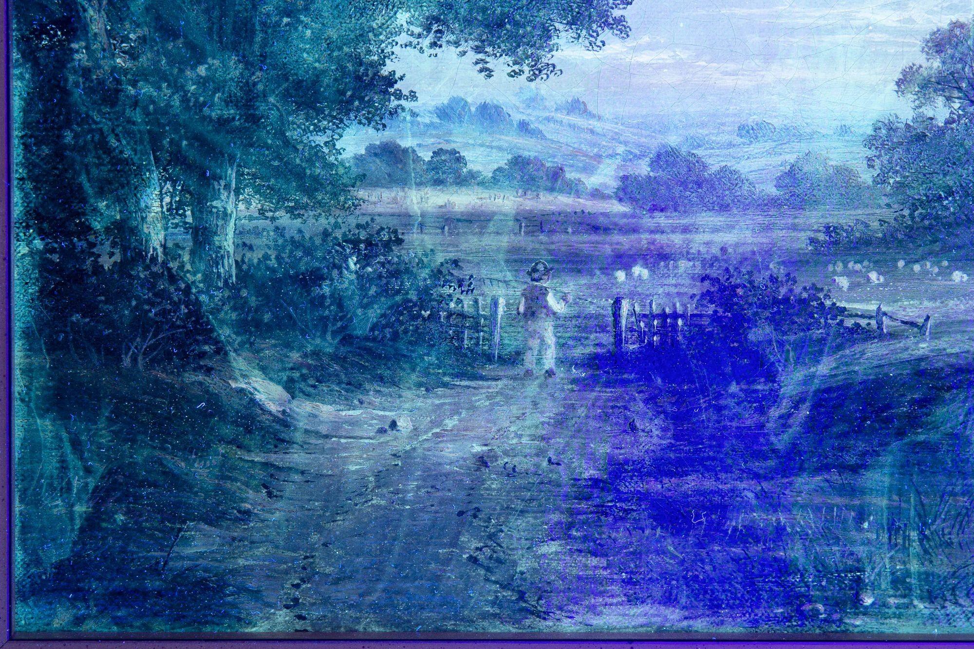 Englisches viktorianisches antikes Ölgemälde einer Landschaft in Devonshire, 19. im Angebot 11