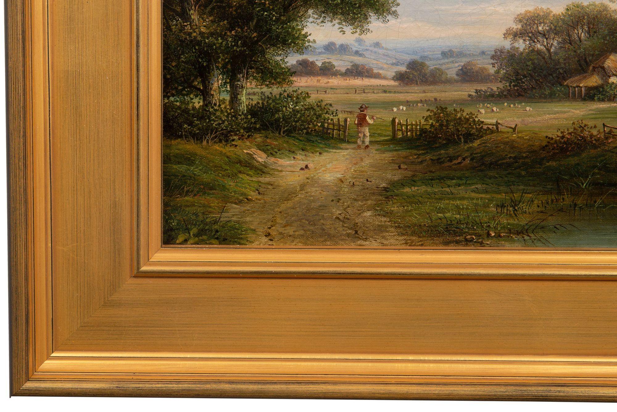 Englisches viktorianisches antikes Ölgemälde einer Landschaft in Devonshire, 19. im Angebot 13