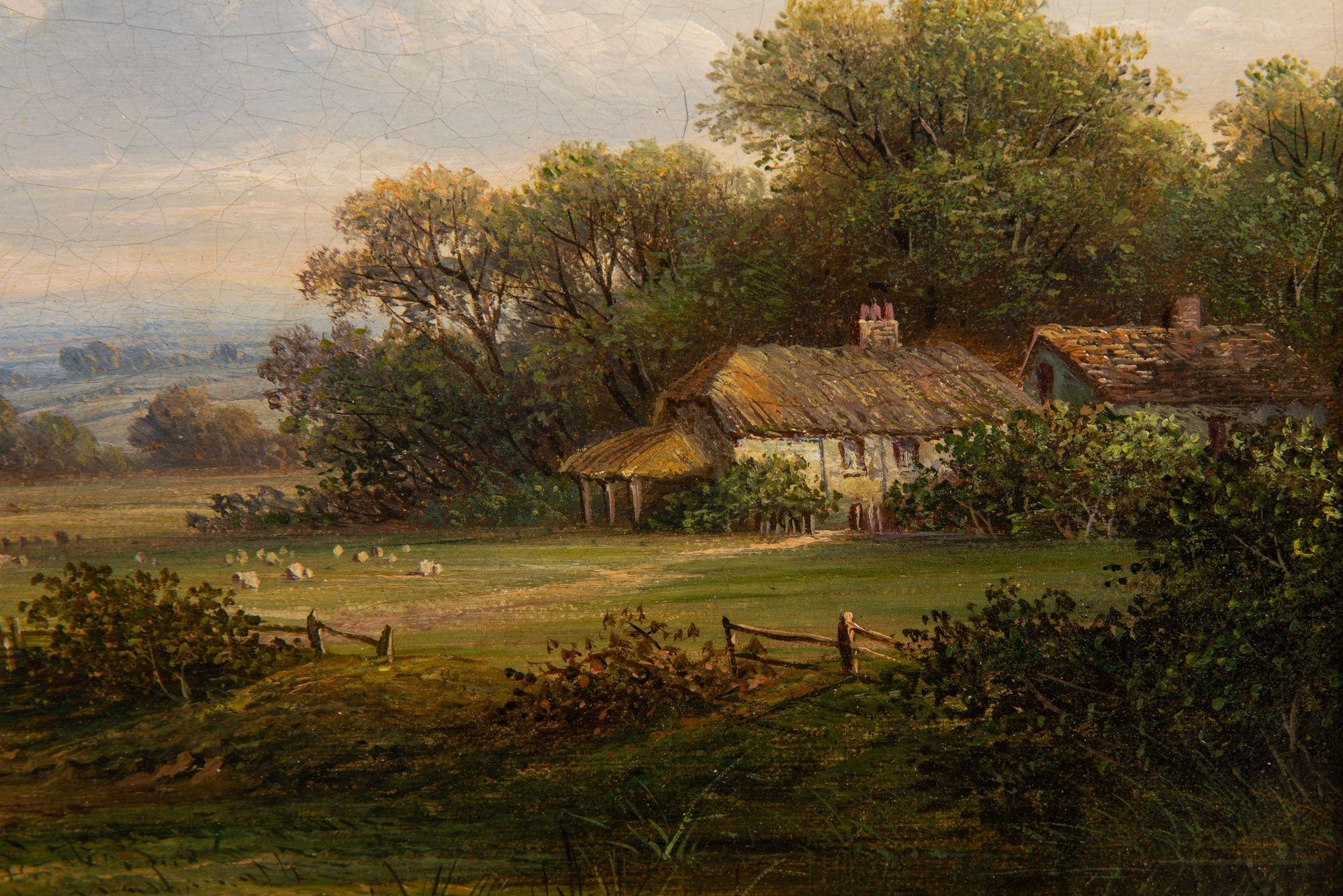 Englisches viktorianisches antikes Ölgemälde einer Landschaft in Devonshire, 19. (Leinwand) im Angebot