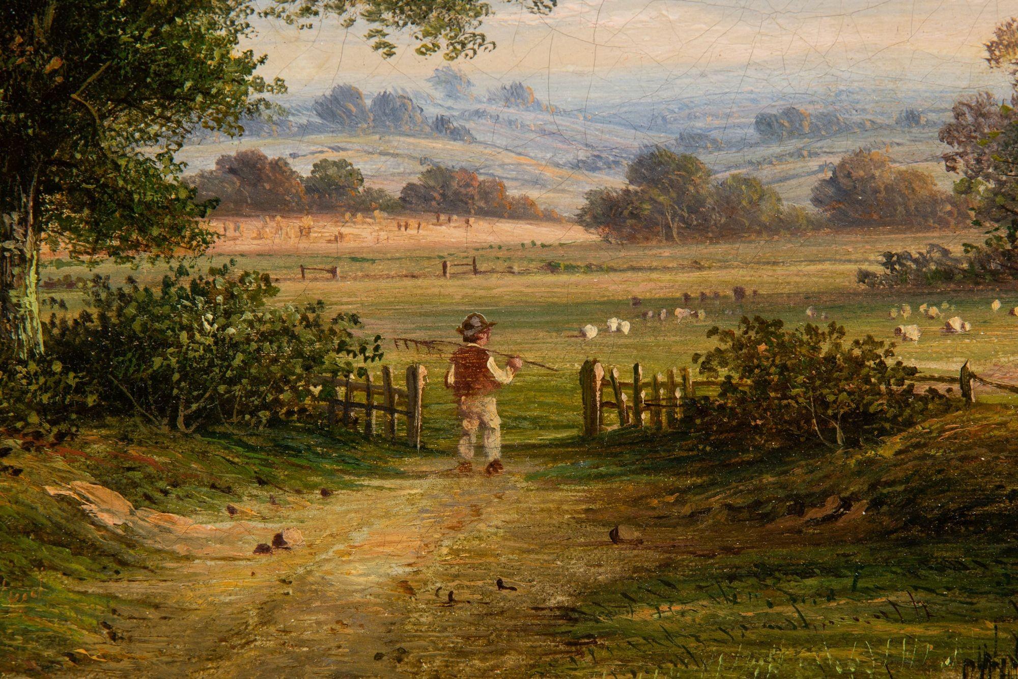 Englisches viktorianisches antikes Ölgemälde einer Landschaft in Devonshire, 19. im Angebot 2
