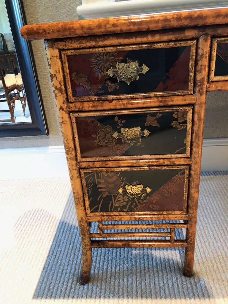 English Victorian Bamboo Desk at 1stDibs