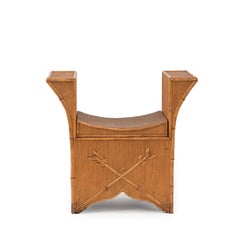 English Victorian Bamboo Flip Top Bench